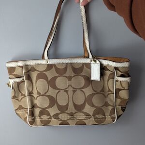 Coach Tan Signature Tote Bag